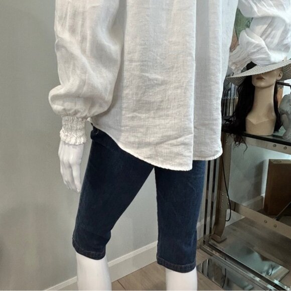 Anthropologies Cloth  Stone 100 Linen Long Sleeve Top - Picture 8 of 11